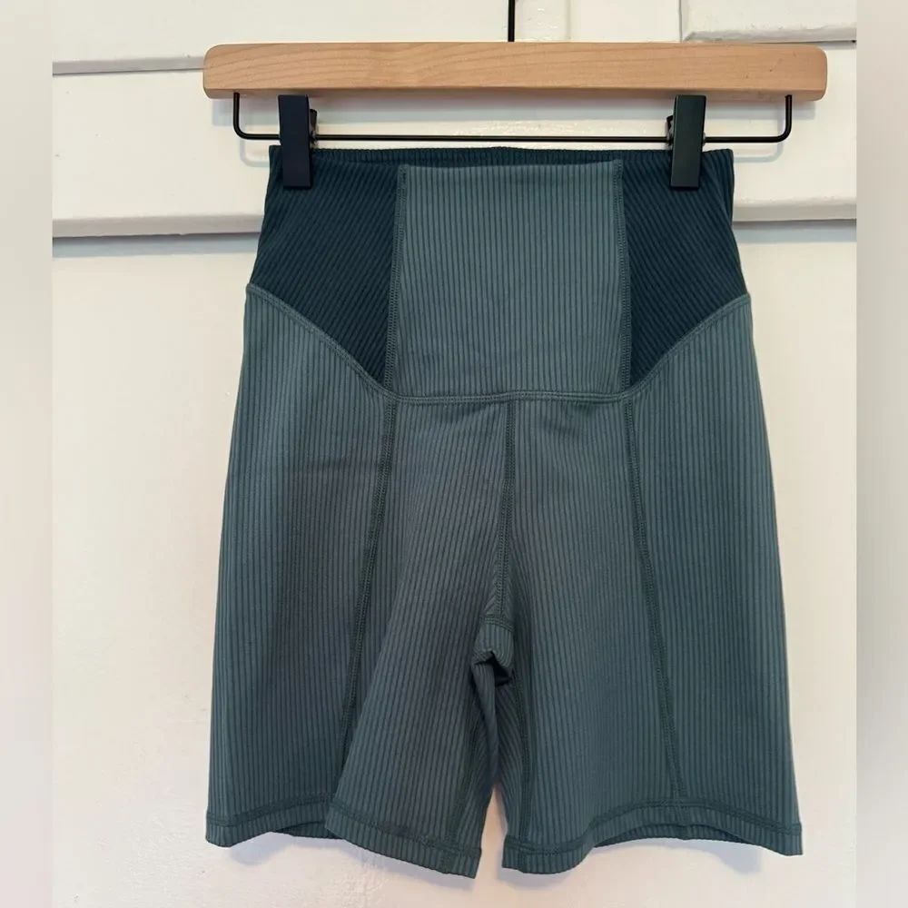 NWT For Love And Lemons High Waist Green Bike Shorts XS